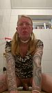 Transgender woman riding dildo