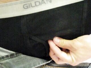 FTM Transman Jerks Off His T Ramrod in Workshop After a Lengthy Perspired Day