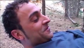 Slutty little brunette takes cock in the woods