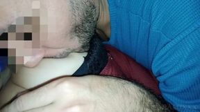My big tits are still his addiction so he always sucks and bites my big hard nipples