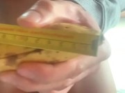Comparing soft cock banana - camparison 18 cm banana - jelqing hanging