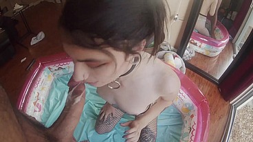 Spit Bubbling POV bj and Golden Shower Drinking