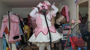 PVC Magical Girl Madoka, Gasmask, Bondage and Cum Eating Ending