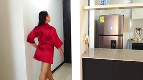 I fucked this beautiful girl in the kitchen and living room
