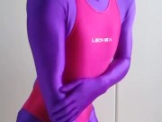 Japanese Zentai Crossdresser taking off Sailorset School Uniform