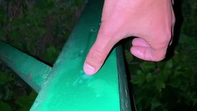 Cum on Light Pole and Taste Own Cum