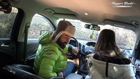 behind the scenes of lili charmelle - a car stop for fuck and creampie