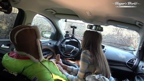 behind the scenes of lili charmelle - a car stop for fuck and creampie