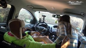 behind the scenes of lili charmelle - a car stop for fuck and creampie