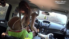 behind the scenes of lili charmelle - a car stop for fuck and creampie