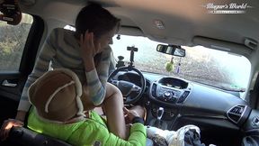 behind the scenes of lili charmelle - a car stop for fuck and creampie