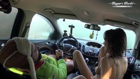 behind the scenes of lili charmelle - a car stop for fuck and creampie