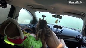 behind the scenes of lili charmelle - a car stop for fuck and creampie