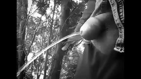 Amateur Gay Men Piss Outdoors in Classic Black & White Scene