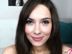 Cute amateur brunette naughty in solo jerking show on camera