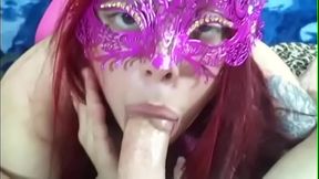 LUCHA GIRL SUCKS THE PORN STAR CHAMPIONS DICK