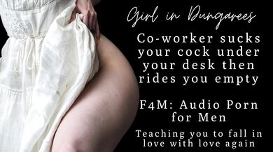 Let me suck your cock under my desk riding their creampie