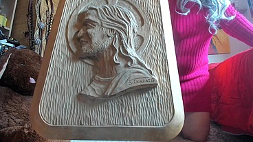 Italian milf pisses on famous painting