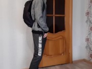 Russian horny student returned from college to his room and fucked a sex toy