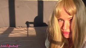 Hot Milf Seducingly Licks and Masturbates Prof's Huge Cock&#x1F32D; Until Facial