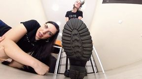 Olivia & Tara - try to crush him under your boot! VR 360 Full HD