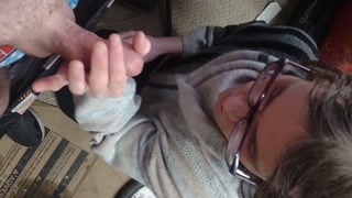 Blowing daddy until he cums on my face.