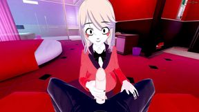 POV fucking Charlie in a hotel room. Cumming in her mouth before fucking her on the bed. Hazbin hotel Hentai.