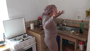 Turkish Cleaning Maid in Germany Is Shocked When I Flash My Big Cock to Her.