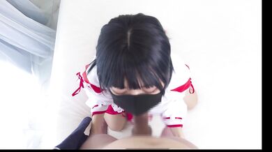 A shrine maiden uses her erotic tongue to serve obediently Ejaculate into your mouth!