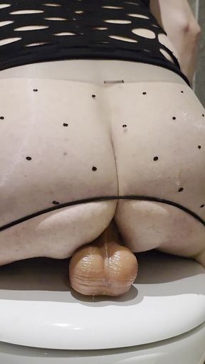I'm Riding My New Lingerie Dildo! Prostate Cumshot!