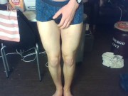 Wetting Undies with Cock Cage on