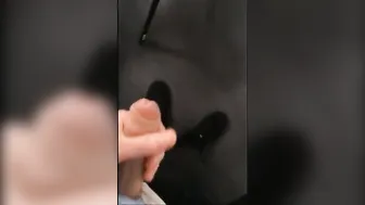 Twink jerks off in school bathroom and cums in classroom