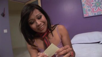 Dark Haired Beauty Gives Him Head and Gets Fucked in Her Tight Pussy