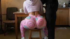 Stepdad Pressing His Petite Big Ass Stepdaughter While She Sits