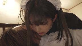 133cm Maid Uniform Cosplayer Massive on the a-cup Body That Is Still Growing