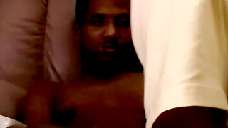 Black man strokes his massive dick before cumming in mouth