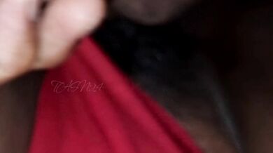 3 day stinky panties made him cum just sniffing her black messy pussy and ass