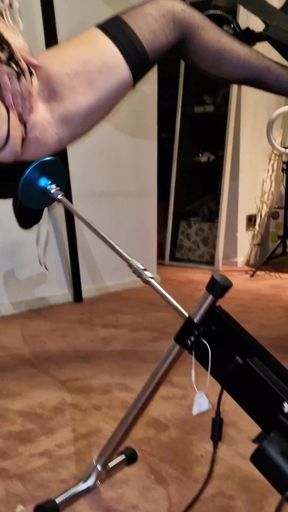 Captivating moment from "Kinky Amateur milf loves her sexmachine  bbc dildo  crazy orgasm sex swing"