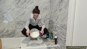 whipped cream fetish wet and messy socks shower with clothes