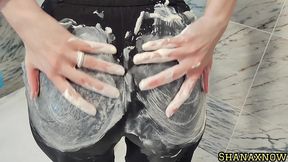 whipped cream fetish wet and messy socks shower with clothes