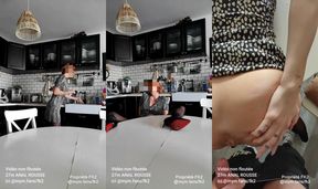 Curious Redhead MILF Enjoys a Wild Encounter with Her Young Neighbor on the Kitchen Table!