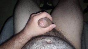 Uncut hairy chubby gay mastubating and cum