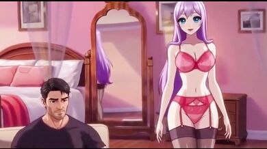 Stepmom's big tits drip in stepson's tight bed