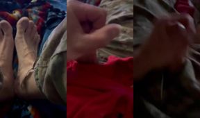 Soldier blows massive cumshot all over red briefs gay army hard