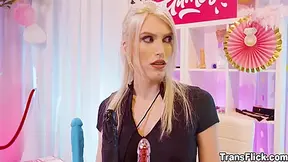 Two Cis Gender Female Sharing Ts Izzy Wildes Big Throbbing Cock