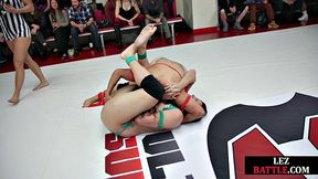 Nasty wrestling lez dominated by hot babe