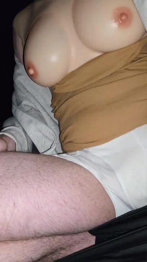 Key moment from &quot;Sissy Nora Amateur Crossdresser Caught Flashing Huge Tits In Public&quot;