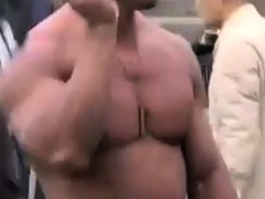 Muscled Asian Stud Bares Almost All at the Beach