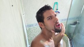 Playing with myself in the bathroom - Solo masturbation &amp; wet finish