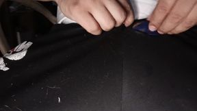 My dick is sticking out of my pants in the room.